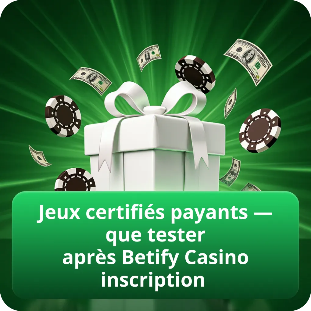 Jeux certifiés payants — que tester après Betify Casino inscription